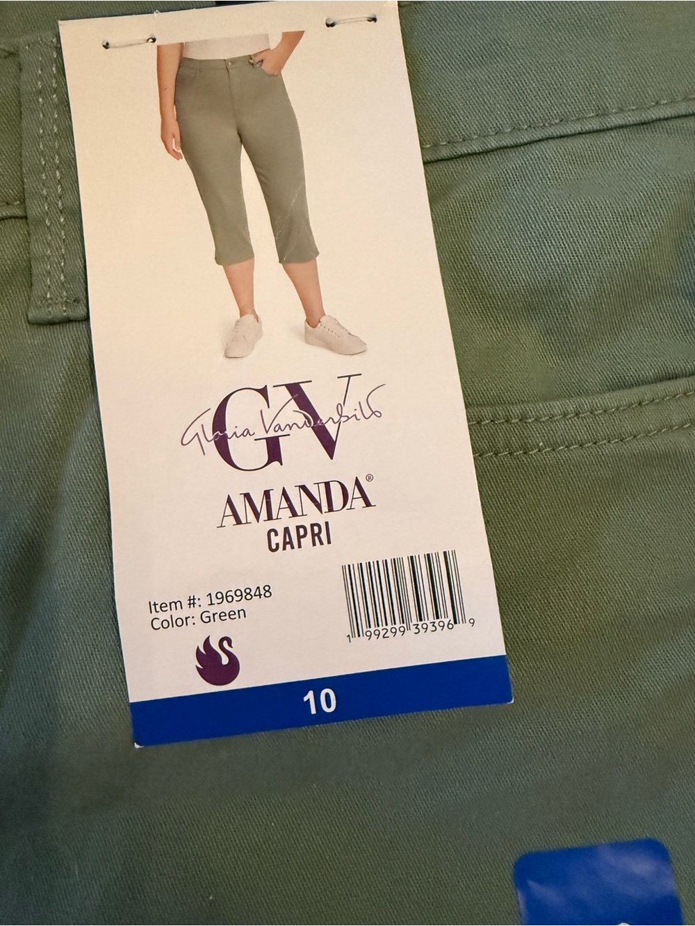 Gloria Vanderbilt Amanda Capris in Olive Size 10 - Picture 5 of 7